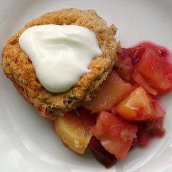 Rhubarb and Apple Cobbler