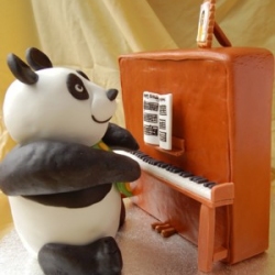 Panda Playing Piano Cake