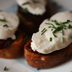 Beet and Burrata Crostini