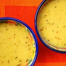 Garlic Soup with Harissa