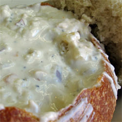 Clam Chowder in a Breadbowl