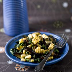 Sautéed Eggplant, Spinach and Corn