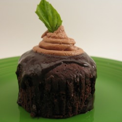 Flourless Chocolate-Basil Cupcake