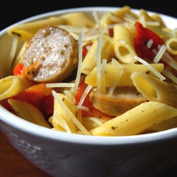 Penne w/Roasted Peppers & Sausage