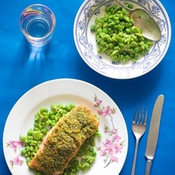 Salmon and Broad Beans