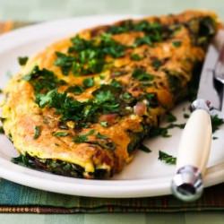 Red Kale and Cheese Omelette