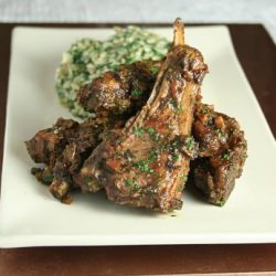 Herby Lamb Chops and Spinach Pilaf