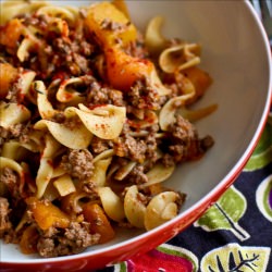 Butternut Squash Beef Stroganoff