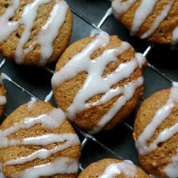 Iced Pumpkin Walnut Cookies