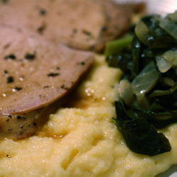 Pork Rib Roast with Creamy Polenta