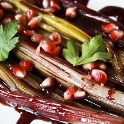 Pomegranate Braised Leeks