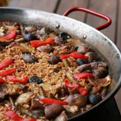 Mushroom and Asparagus Paella