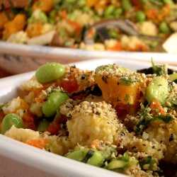 Edamame Millet Bowl with Miso Sauce