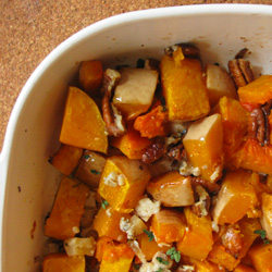 Squash with Blue Cheese & Pecans