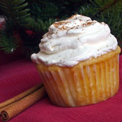 Cranberry Filled Eggnog Cupcakes