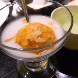 Persimmon Sorbet with Almonds