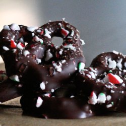 Dark Chocolate Candy Cane Pretzels