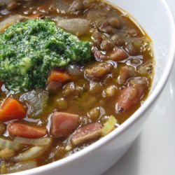 Lentil Soup with Pesto