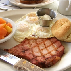 Smoked Pork Chop and Eggs