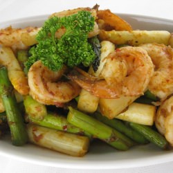 Stir-fry Two Kinds Asparagus Shrimp