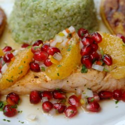 Salmon with Pomegranate and Orange