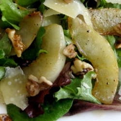 Warm Pear Salad with Walnuts