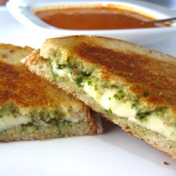 Pesto and Brie Grilled Cheese