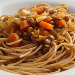 Spaghetti with Spicy Lentils