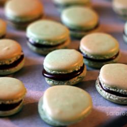 Dark Mint Chocolate French Macarons