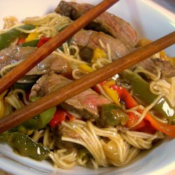 Asian Noodles With Beef & Peppers