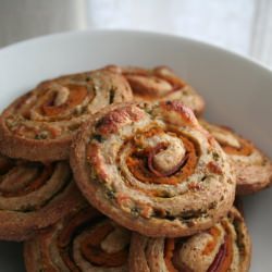 Pumpkin & Pesto Pinwheels