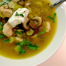 Chicken, Mushroom, Leek Soup