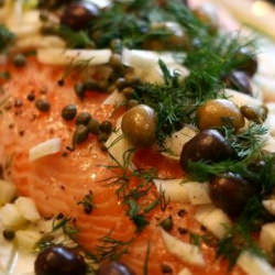 Salmon with Fennel, Olives and Dill