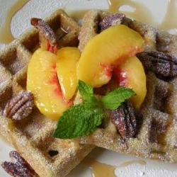 Cornmeal Waffles with Toasted Pecan