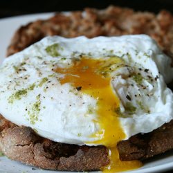 Poached Eggs with Matcha Salt