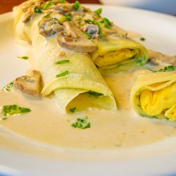 Egg and Mushroom Breakfast Crepes