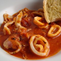 Calamari Stew with Garlic Toast