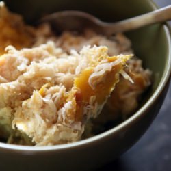 Coconut Mango Bread Pudding