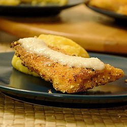 Fish Filet with Polenta and Garlic