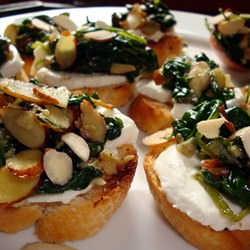 Spinach and Chevre Bruschetta