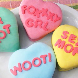 Conversation Heart Mini Cakes