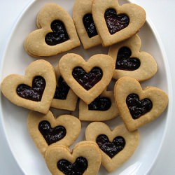 Almond Linzer Cookie Hearts