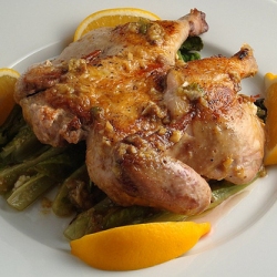 Roasted Poussin with Romaine