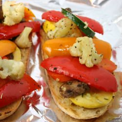 Open Faced Vegetable Sandwich