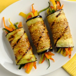 Eggplant Rolls with Zucchini