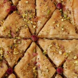 Rose Pistachio Brown Butter Baklava