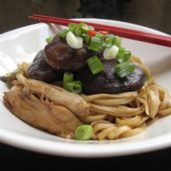 Chicken and Mushrooms Udon Noodles