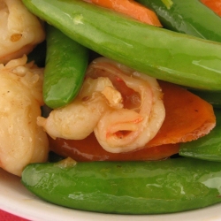 Stir-fry Sweet Snap Peas with Shrimp