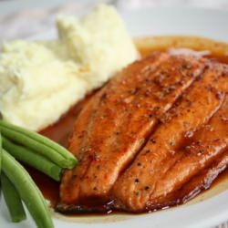 Salmon with a Sweet, Sour, Hot Sauce