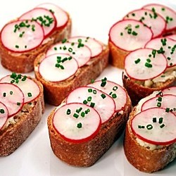 Radish and Chive Tea Sandwiches